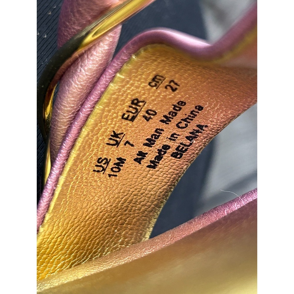 Franco Sarto Belana Womens Heels 10M Rainbow Metallic Ankle Strap Kitten Heel - Picture 13 of 13